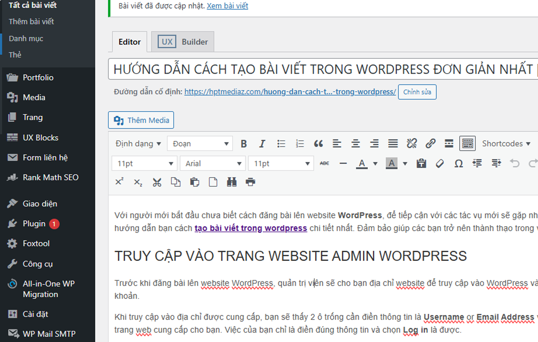 HƯỚNG DẪN CÁCH TẠO BÀI VIẾT TRONG WORDPRESS ĐƠN GIẢN NHẤT | HPT MediaZ